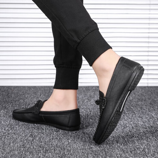 
Changxiang Huili Doudou shoes men's spring and autumn summer spring and autumn summer casual leather shoes Korean version driving shoes men's lazy shoes trendy foot cover D826 white 39