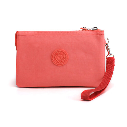 Kangaroo (KANGAROO) new style women's clutch bag casual nylon cloth coin purse multi-layer portable mobile phone bag aqua blue