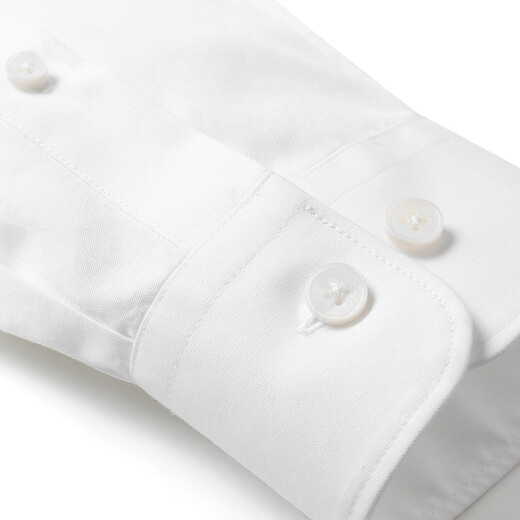 YOUNGOR long-sleeved shirt men's no-iron shirt cotton fabric comfortable breathable anti-wrinkle easy care shirt VLTP129811BFY white 42