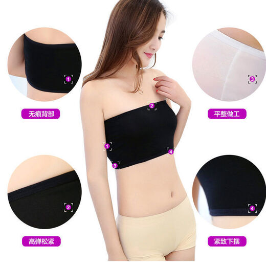 Beautiful back bra, one-piece large size tube top bra, invisible anti-slip and anti-exposure, new style, white lace edge, one piece, large size 110-160