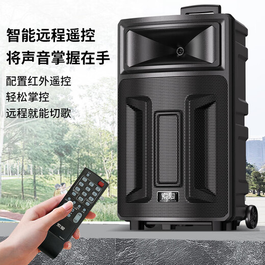 Sony Ericsson (soaiy) Q28V square dance sound card audio high-power subwoofer portable outdoor karaoke electric guitar instrument speaker Bluetooth rod microphone amplifier dual microphone