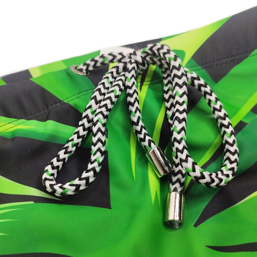 UXHUXH男式三角泳裤热带树叶风格印花泳池装备沙滩海洋世界沙滩用裤 绿色 2XL