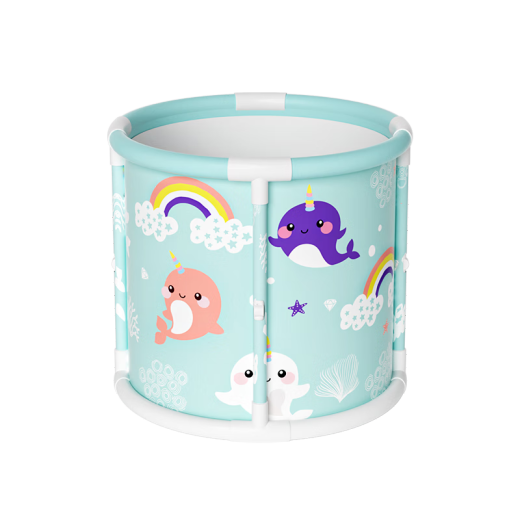 Benmai Baby Bath Basin Foldable Swimming Bucket Newborn Children's Bath Bucket Home Bath Bucket Bath Bucket Baby Large [No Installation] Dolphin Star