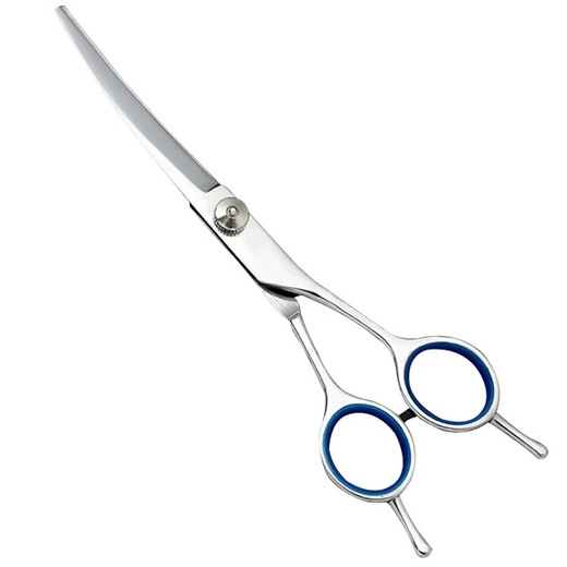 Jipai pet grooming scissors, trimming scissors, curved scissors, straight scissors, dog shearing scissors, Teddy Bichon professional trimmer, pet grooming scissors, double curved, universal 7 inches