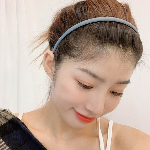 Feihua thin hair hoop for daily wear by women, face wash headband, hair clip, adult press hair hoop for short hair, frosted anti-slip fashion, pure black, 4 pcs