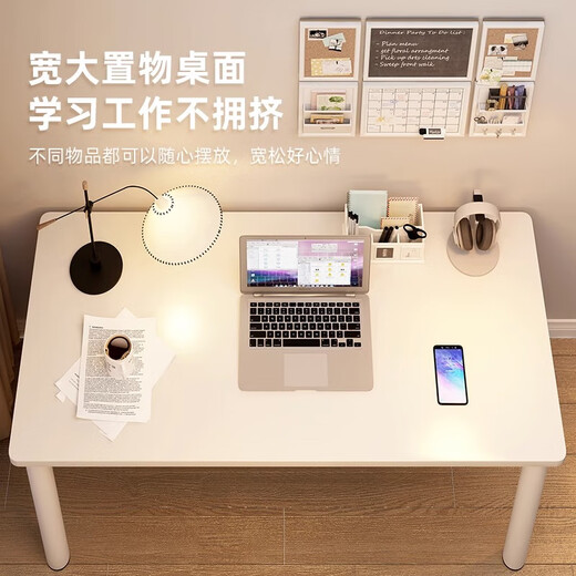 Wooden bottle thickened computer desk bedroom home simple student writing desk study desk rental room office small table thick round table legs 80*40*74cm