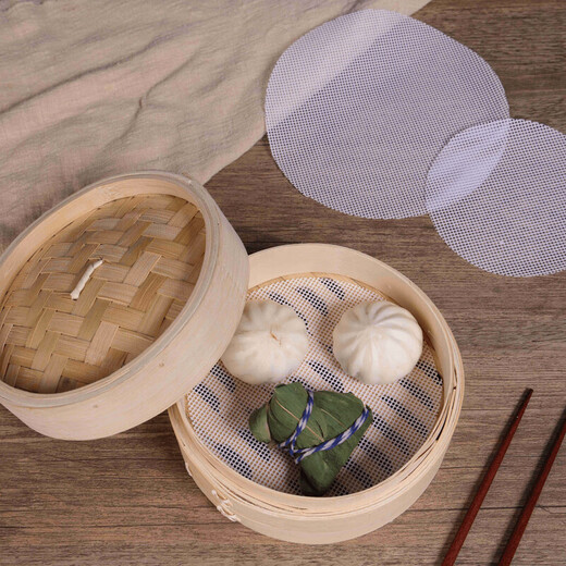 Food-grade silicone mat, steamer mat, steamer mat, silicone steamer mat, steamer paper, steaming cloth, round bun drawer cloth, thickened 28cm round (for 30cm cage) 3 pieces - silicone steamer mat