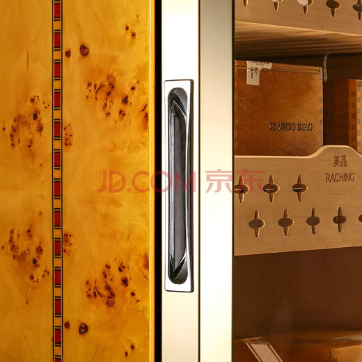 Meijing (raching) MON1800A intelligent horizontal solid wood constant temperature and humidity cigar cabinet humidifier Spanish cedar wood burl gold burl gold Spanish cedar wood shelf MON800A (0.82 meters high)