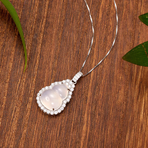 KSLS 925 Silver Fulu Chalcedony Gourd Necklace for Women 2025 New Jade Pendant Birthday Gift for Mom and Girlfriend Fulu Gourd Pendant + Jingcang Quick Delivery + S925 Silver Chain Girl Gift/With Rose Gift Box/With Jewelry Certificate