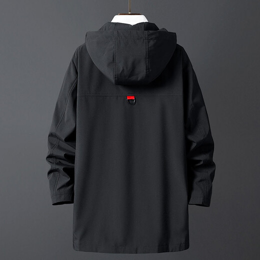 Kaduton M-8XL Fat Extra Large Size Men's Windbreaker Spring and Autumn Extra Fat Extra Large Medium-Length Coat Fat Guy Extra Large Loose Coat Black 7XL Recommendation 230-250Jin Jin is equal to 0.5 kg