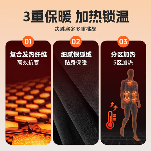 JIADIAONI Heating Vest Intelligent Temperature Control Heating Outdoor Camping Winter Cold Protection Fishing Clothing Men's Fishing Thickened Insulation Heating Vest 2XL (160-180Jin Jin equals 0.5kg) Fitted Version One Size