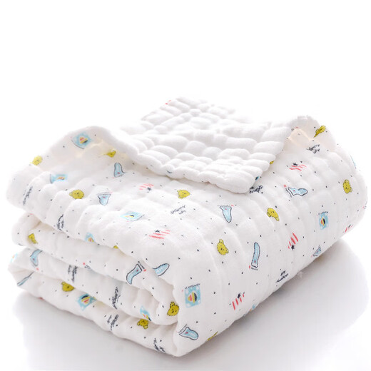 Jiafanghui 12-layer gauze bath towel baby newborn super soft cotton autumn and winter cotton absorbent bath baby quilt blanket 12-layer small bottle 110*110cm