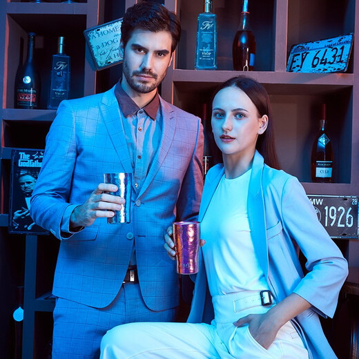 TAIC Titanium pure titanium beer cup double-layer vacuum water cup titanium cup juice cup milk cup coffee cup Hercules cup ultra-light high-end gift cup Dream Purple