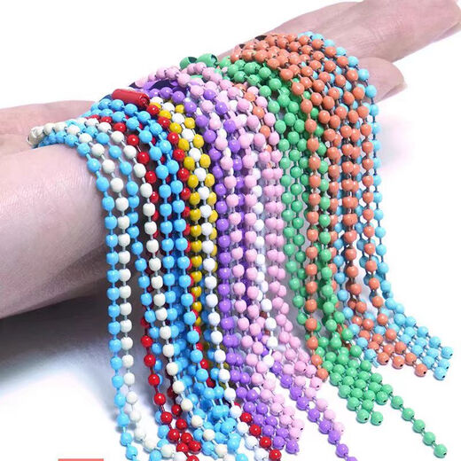 Muyu colorful bead chain metal chain round bead chain painted wave bead chain key chain chain diy jewelry accessories jewelry lanyard 2.4MM long 10 cm mixed color 20 pieces