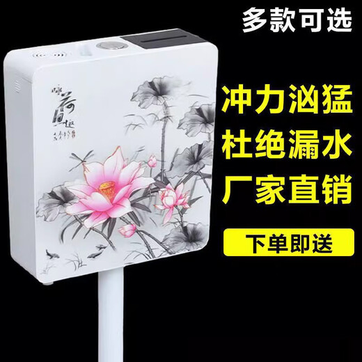 Shantou Lincun 5D thickened silent toilet squat toilet toilet toilet flush tank energy-saving wall-mounted high-pressure high-impact household 5D-Shiya-9L (thickened version) ten-year warranty standard