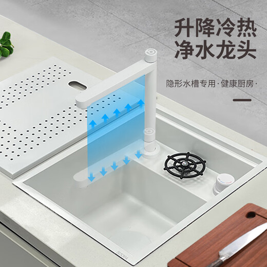 Weip-Nano 304 Edelstahl Unsichtbares Waschbecken versteckt kleiner Einschalen-Gemüse-Becken-Insel Wasser Bar Cup Waschmaschine 4839h Flip Waschbecken