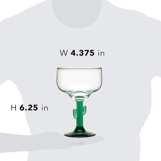 Libbey cactus-shaped margarita cocktail glass 473ml glass stemware lead-free and durable 4-piece set