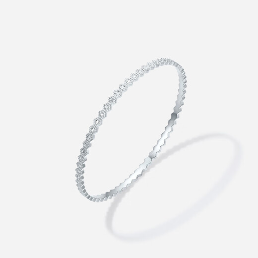 Saturday Fortune (ZLF) pt950 platinum bracelet for women, simple geometric car pattern shiny solid bracelet for girlfriend 54mm-12.73g