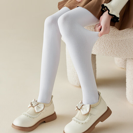 Catman children's socks for girls spring and summer, non-slip + not easy to snag, dance socks for baby girls, pure white pantyhose bottoming socks