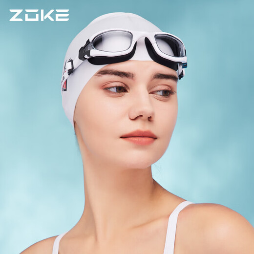 ZOKE洲克女士高清防水防雾游泳镜中大框专业成人男士游泳装备舒适泳镜622501104-6
