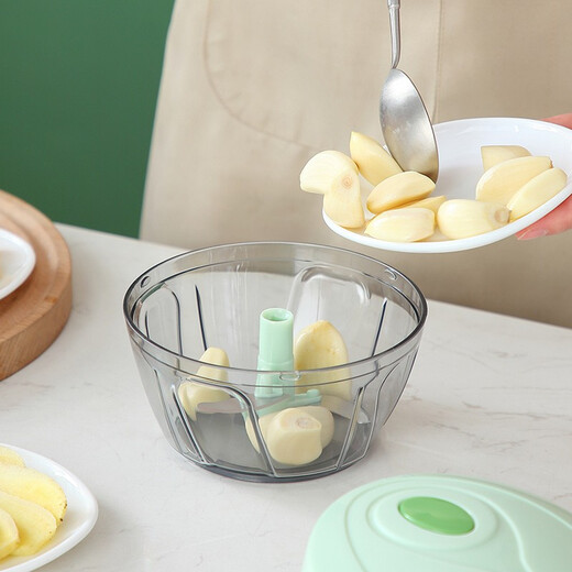 Onlycook garlic pounder household garlic mashed artifact kitchen hand-pulled meat grinder vegetable grinder cooking garlic stirrer garlic puller green transparent small size / 1 set