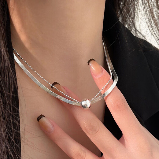 Yinruitai s925 sterling silver ball necklace women's fashionable and exquisite light luxury niche design versatile high-end clavicle chain xl1380 925 silver