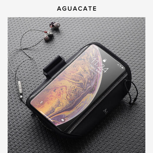 AGUACATE25 new sports mobile phone arm bag for men and women, running mobile phone arm bag for Apple 17, universal fitness wrist mobile phone bag, double pole gray (suitable for weight 100_160)