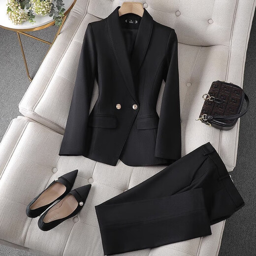 Jian Ting suit jacket women's 2026 spring and autumn new casual suit high-end professional temperament goddess style suit business formal wear maroon (suit + pants) M