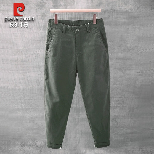 皮尔卡丹（pierre cardin）休闲裤子男夏季薄款潮流百搭韩版修身小脚裤棉质小个子锥形九分裤 黑色百搭九分裤(品质) 32 130-140斤