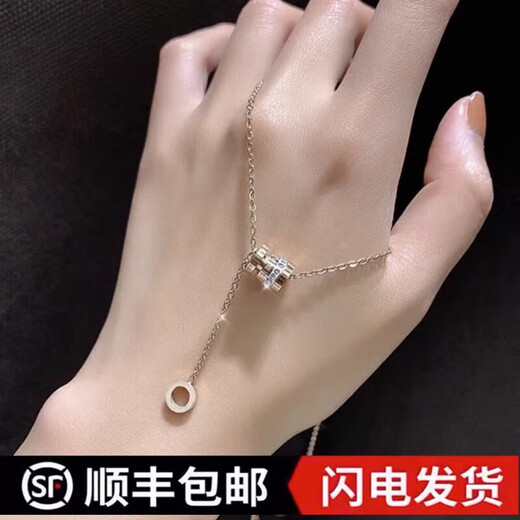 Nilan Fat Donglai same style 18K rose gold Möbius ring necklace gold female rabbit pendant au750 DO ring 18k gold rose gold