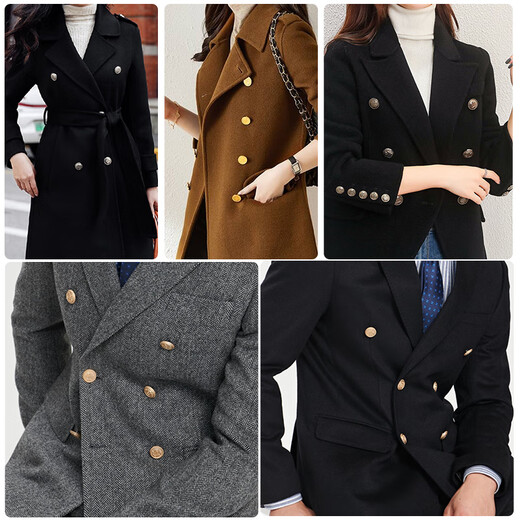 睿爸金属扣子纽扣高档男女士风衣毛呢袖扣西服扣外套大衣圆形西装钮扣 66号 麦穗黑色 20mm【3颗装】和五角硬币一样大