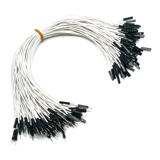 Throwing stones 1P rehearsal DuPont wire 26AWG silicone insulated wire High temperature resistant electronic wire Experimental supplies 100 wires in a bundle 20cm wire length 100 wires/piece White 30cm female to female
