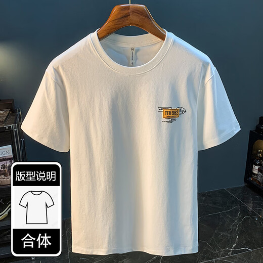 Camiseta White White Romon Summer NUEVA TRENDA DE LA TRENDA DE LA TRENDA DE ALTA ESTRADA ESTRADA AMERICAN LUXURY XINJIAN COLTION COMOLLO Camiseta de manga corta 9906 Camiseta blanca + 305 Camiseta negra XL