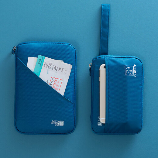 护照包机票护照夹保护套女ins证件包出国旅行收纳包多功能证件袋 大号浅粉色 （手绳 +挂脖绳）