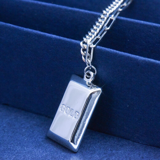 Pt.Charm new product Pt950 fashionable platinum pendant makes you rich small gold brick set chain platinum necklace pendant for Valentine's Day to your girlfriend. If it is not in stock, it can be customized. Take 12g as an example