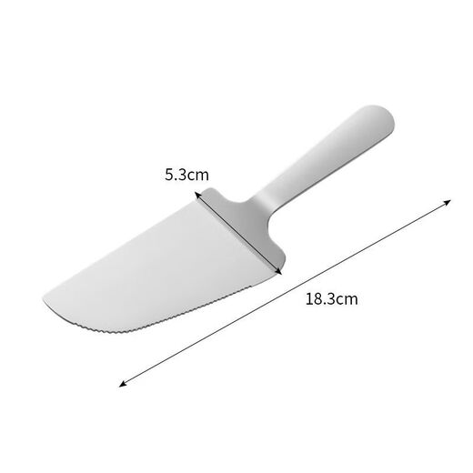 Quhe Internet celebrity stainless steel cake knife dessert cutting scraper kitchen baking gadget pizza shovel knife wide shovel one pack