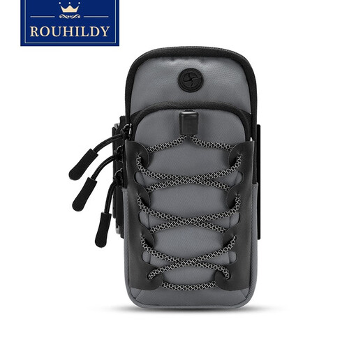 ROUHILDY running mobile phone arm bag outdoor mobile phone bag men's and women's universal sports mobile phone arm bag wrist bag waterproof mobile phone bag light blue