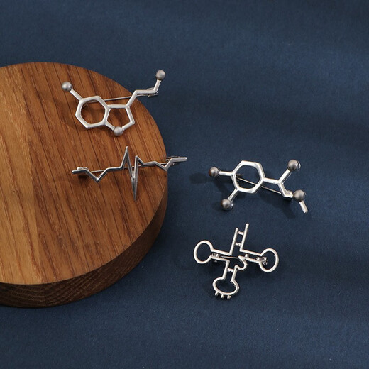 EKUSTYEE Bioelement DNA Brooch Metal Badge Student Bag Clothes Pin Medical Student Gift Accessory EKG Brooch 1
