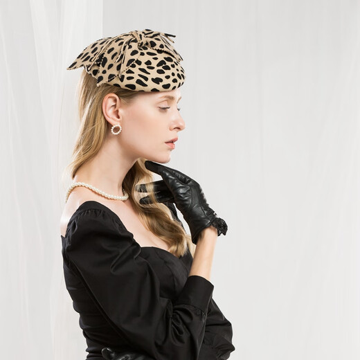 EE Winter New Original Design Australian Wool Top Hat Celebrity British Banquet Dress Hat Women Black M (56-58cm)