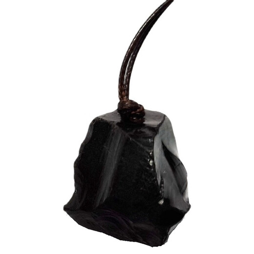 Mochen MOEYCIOR removes bad luck natural obsidian pendant rough stone necklace natural stone pendant black stone pendant car pendant C style 4-5cm large rough stone random hair/top hole string rope