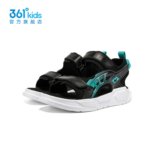 361 Shopping mall same style children's shoes, boys' beach sandals, new summer sandals for older children, carbon black/time green 33