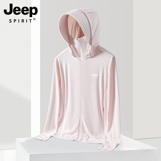 JEEP Ice Silk UPF50+ Sun Protection Clothing for Men Summer 2025 New Anti-UV Outdoor Thin Fishing Sun Protection Clothing for Men - Glacier Gray Upgraded Version Detachable Brim L