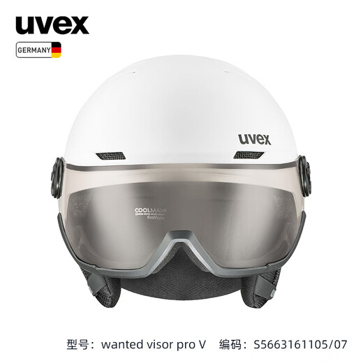 UVEX GESAND VISOR SKI HEHRMET SNEE SNOW GOGGLES Deutsch Uvves Männer und Frauen Single-Doppel-Schütze-Zahnradlinsen-Farbwechsel Version] Matt Weiß S5663161105 54-58cm [Foto ist begabt]