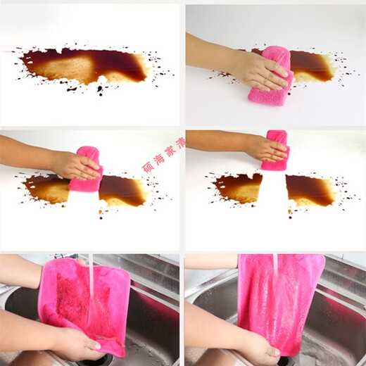 Mengdi Home Housekeeping Cleaning Towels Household Cleaning and Floor Mopping Rags Absorb Water, Not Easy to Shed, Thickened Dishwashing Cloths Not Easy to Get Oil, Thickened 5 Strips 25*30 Dark Blue