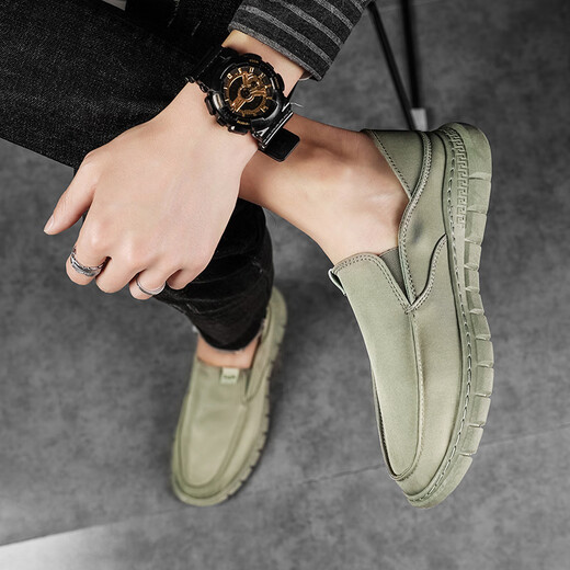 Belle Strolls viejos zapatos de tela Beijing zapatos de moda de verano para hombres lienzo de lienzo hombres perezosos conducen suela suave sin cordones ligeros y transpirables ys9901 beige 39