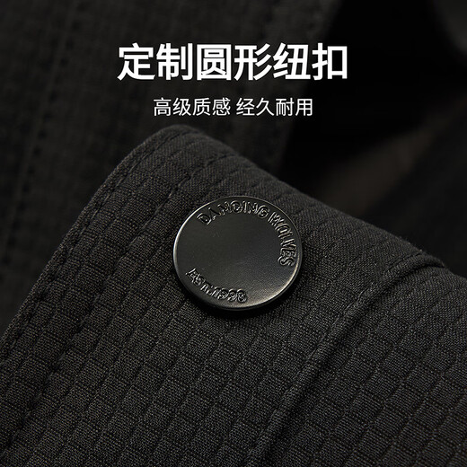 Dances with Wolves Goose Down Liner Black Gold Graphene Lapel Thickened Textured Men's Jacket 001 Black 175