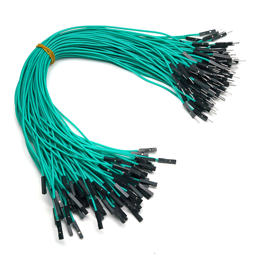 Throwing stones 1P rehearsal DuPont wire 26AWG silicone insulated wire High temperature resistant electronic wire Experimental supplies 100 wires in a bundle 20cm wire length 100 wires/item Green 30cm male to female