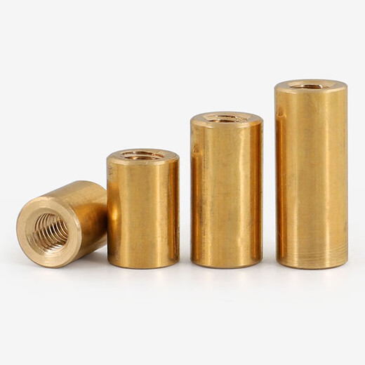 Bingneng Brass Extended Round Nut American Connection Stud Host Circuit Board Isolation Column Inch Round Connector Nut 6#-32*Length 5*Width 5 Threads (20 pcs
