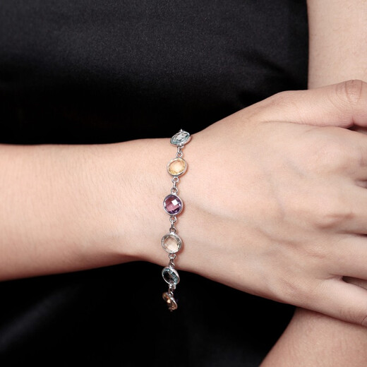 GEM STONE KING Bracelet for Women 25 Carat Colored Treasure 925 Silver New Fashion Couple Send Girlfriend Bracelet Chinese Valentine's Day Gift