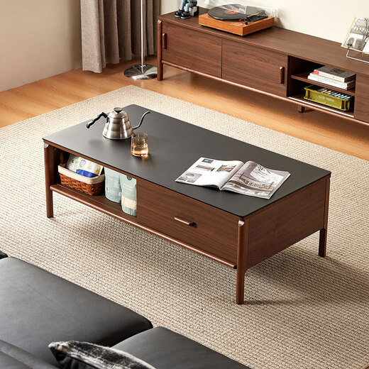 Lin's home living room solid wood color TV cabinet coffee table combination new floor cabinet small apartment UM1L Yueye series